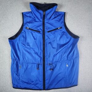 Lauren Ralph Lauren Full-Zip Reversible Gilet Vest Women's 3X‎ Blue Zip Pockets